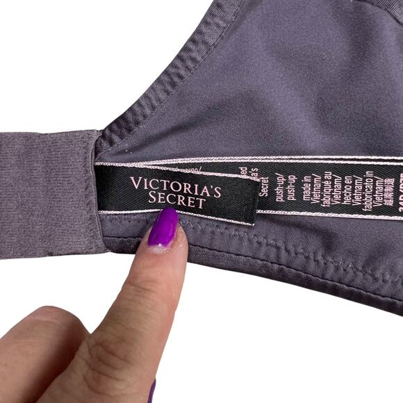 Victoria's Secret So Obsessed Underwire Padded Push Up Bra FLAW Purple 34D - Picture 6 of 6